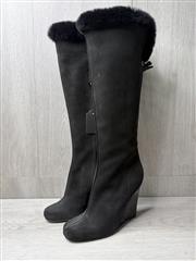 LOUIS VUITTON BLACK SUEDE LEATHER BOOTS | SIZE 9.5 US - 41 EU